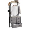 Rack with 6 Drawers, Freestanding Closet Organizer, Tall Closet Storage Organizer, Garment Rack for Hanging Shirts, Dresses, Jackets - 3 of 4