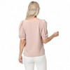 Anna-Kaci Women's Short Puff Sleeve Blouse with Scoop Neckline and Tie Cuff Detail for a Feminine Everyday Look - 4 of 4