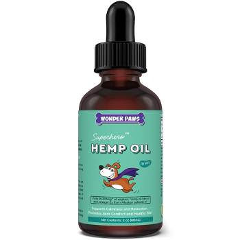 Wonder Paws Fish Flavored Anxiety Drops Hemp Seed Oil for Dogs Pet Vitamins And Supplements 2 OZ