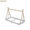 Twin Size Tent Floor Bed With X-shaped Wood Railings, Triangular Structure Twin Size House Bed, No Box Spring Required - 3 of 4