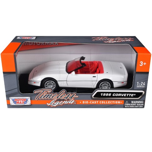 1986 Chevrolet Corvette C4 Convertible White with Red Interior "Timeless Legends" Series 1/24 Diecast Model Car by Motormax - image 1 of 1