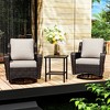 UPTION 3-piece Patio Rattan Swivel Chair Set - 2 of 4
