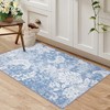 Floral Rug Vintage Distressed Rug Colorful Indoor Floor Mat Washable Accent Rug - 2 of 4