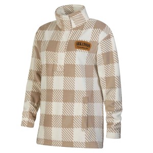 NCAA Arkansas Razorbacks Women's Buffalo Checkered 1/4 Zip Sweatshirt - 1 of 3