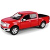 2019 Ford F-150 Lariat Crew Cab Pickup Truck Red 1/24-1/27 Diecast Model Car by Motormax - 2 of 4