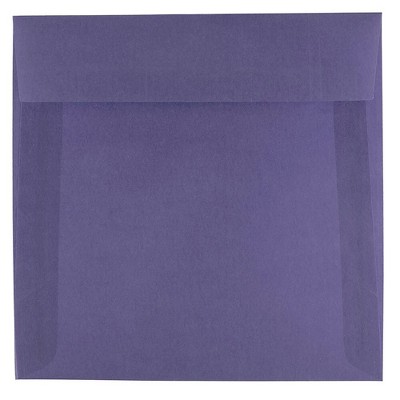 JAM Paper 6.5x6.5 Square Translucent Vellum Invitation Envelope Wisteria Purple 1592113