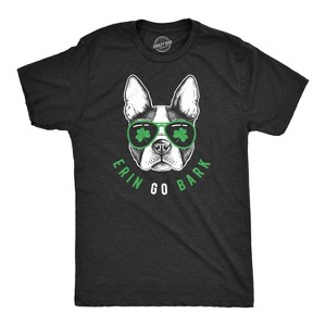 Mens Erin Go Bark T Shirt Funny Saint Patricks Day St. Paddys Clothes Dog Tee - Crazy Dog Men's T Shirt - 1 of 4