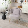 XIYUYEU Boucle Accent Chair with Mid-Height Backrest and Metal Legs,Cozy Upholstered Living Room Chairs for Living Room - 4 of 4