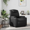 vidaXL Black Faux Leather Recliner - Manual Reclining Function, Dual Cup Holders, 135-Degree Tilt, Padded Armchair for Living Room - 2 of 4