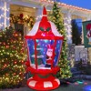 Itopfox 6FT Christmas Inflatable Snowhouse with Santa Claus Christmas Tree Colorful Rotating LED Lights for Outdoor Yard Lawn Decor 1 Piece - 2 of 4