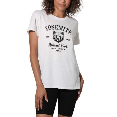 Yosemite National Park Bear Icon Women's Loose T-Shirt White