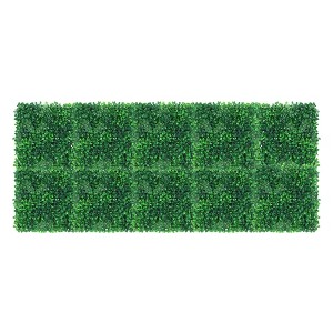 Artificial Boxwood Hedge Wall Panels, UV Resistant Greenery Privacy Backdrop for Indoor Outdoor Fence and Event Decor - 1 of 4