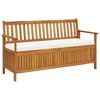 vidaXL Bench Brown Solid Acacia wood Medium Storage Bench Rectangular - 2 of 4