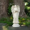 Northlight 22.5" Standing Religious Angel with Bird Bath Votive Candle Holder Outdoor Patio Garden Statue - Gray - image 3 of 4