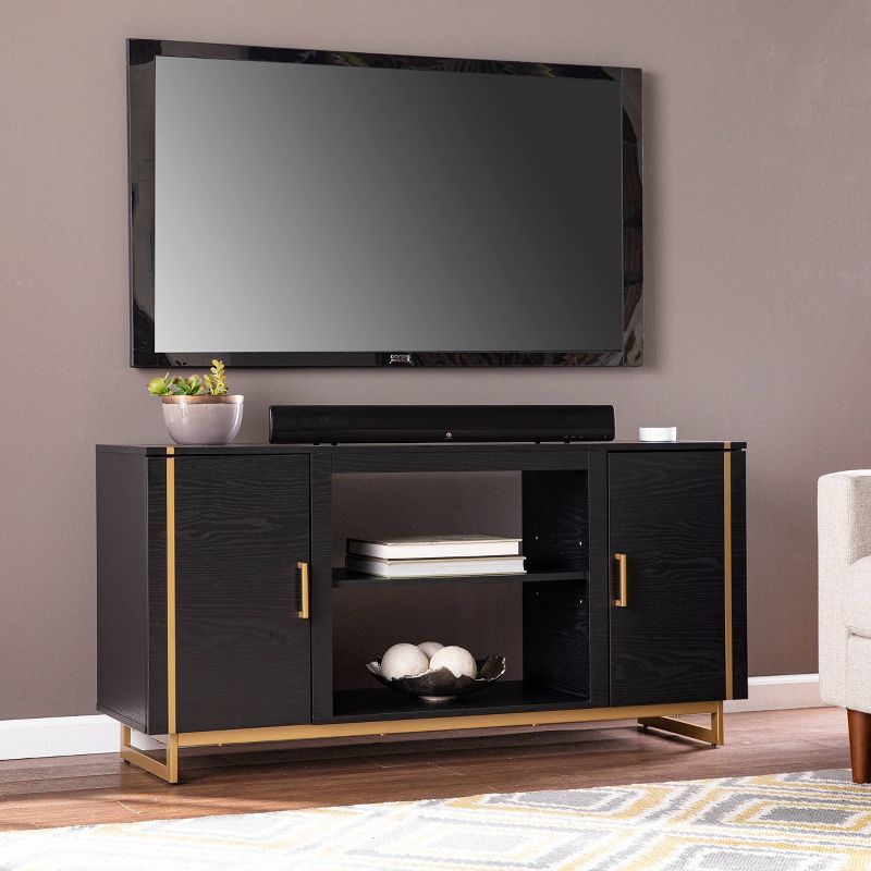 Monwit Modern Media Console with Storage Black/Gold - Aiden Lane, 1 of 14