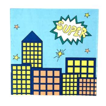 Anna + Pookie 20ct Green Superhero Disposable Paper Party Napkins