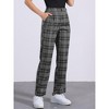 INSPIRE CHIC Women's Plaid Elastic Waist Casual Work Office Long Pants - 3 of 4