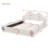 Okak Queen Bed Frame with Headboard, Cloud-shaped Headboard, Upholstered Platform, with Rounded Footboard and Pocket, Living Room, Apartment - 3 of 4