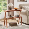 APRILSOUL Solid Wood Side Table 2-Tier Farmhouse Couch Side Table, Rustic Slim Tall Sofa End Table with Storage Shelf for Living Room - 2 of 4