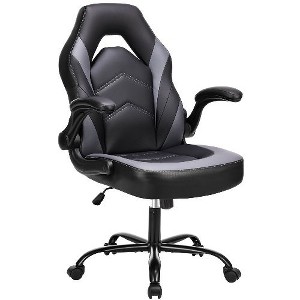 CAVINAS Ergonomic Gaming Chair, PU Computer Chair with Lumbar Support, Office Chair, Height Adjustable Rolling Desk Chairs with Flip-up Armrests - 1 of 4