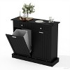 Tilt-Out Trash Cabinet with Hideaway Drawer, 20 Gallon Kitchen Waste Bin Storage for Living Room - 2 of 4