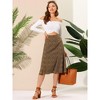 INSPIRE CHIC Women's Print Floral Peasant Elastic Waist A-Line Midi Skirts - 4 of 4