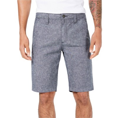 I.N.C International Concepts Mens Regular Fit Linen Casual Chino Shorts, Blue, 38