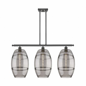 Vaz - 3 Light Stem Hung Island In Industrial Style-19 Inches Tall and 36.5 Inches Wide - 1 of 1