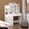 Okak Makeup Vanity with Sliding Mirror, Dressing Table with 6 Drawers & Storage Shelves for Bedroom - 2 of 4