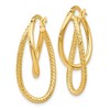 Black Bow Jewelry Polished and Textured 14k White Gold Bent Double Hoop Earrings, 32mm - 2 of 4