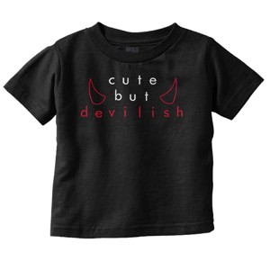 Funny Sarcastic Cute But Devilish Toddler Baby Girl T Shirt Brisco Brands - 1 of 4