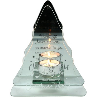 Pavilion Gift Company - Christmas Night - 5.75" x 7" Mirrored Glass Candle Holder - Candle Holders