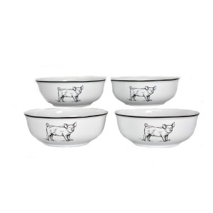 Omniware Country Farm Salad Bowls, Set of 4 - Dishwasher Safe Stoneware, Vintage-Inspired Farmhouse Style Dinnerware - 1 of 1