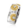 Ross-Simons Diamond Sunflower Ring in 2-Tone  Sterling Silver - 3 of 4