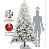 TopComfy Christmas Tree Stand 7ft Snow Flocked Pine Tree with Sturdy Metal Stand, White, 43.31"*14.55"*14.05" - 3 of 4
