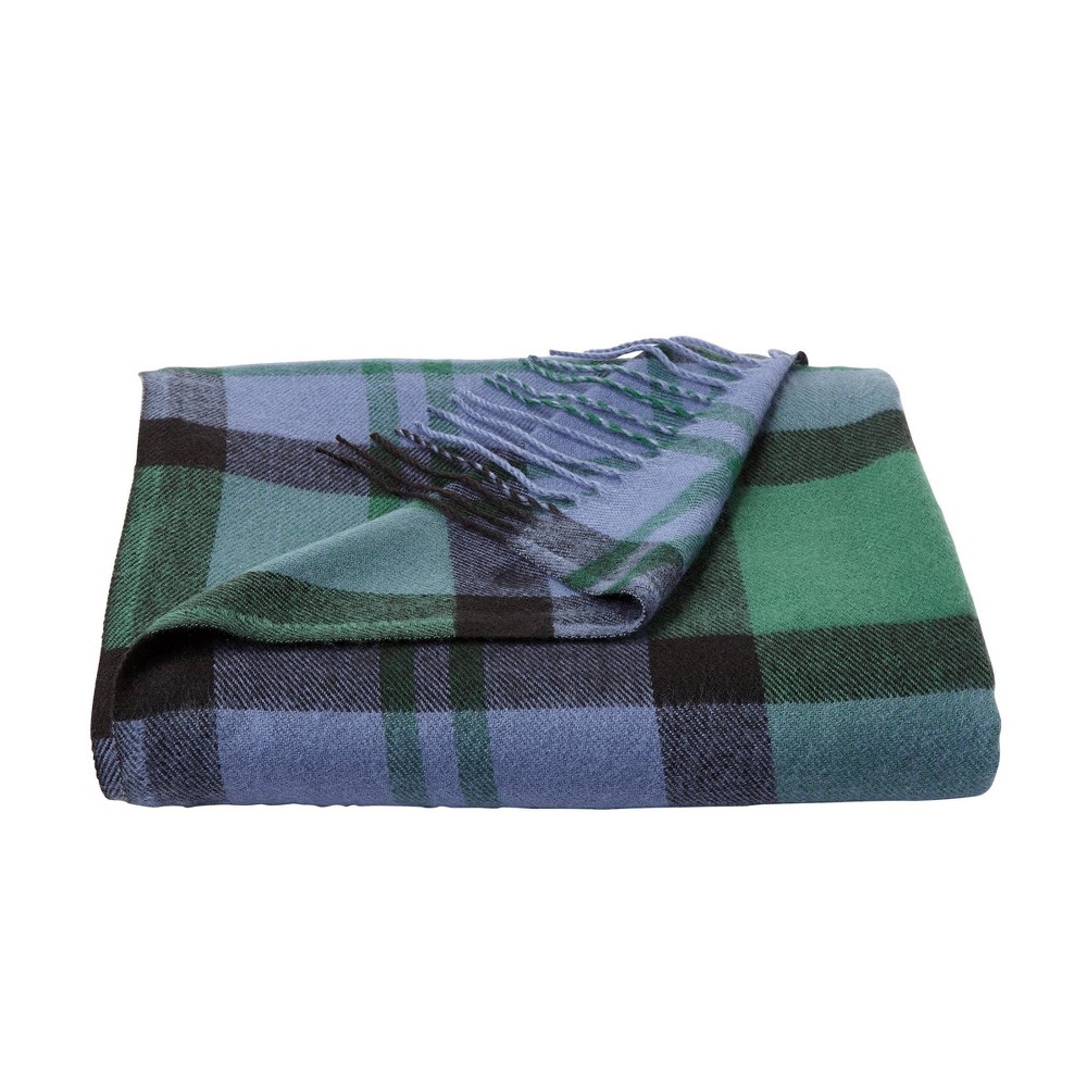 Photos - Duvet 60"x70" Breathable and Stylish Soft Evergreen Plaid Throw Blanket Green/Bl
