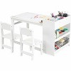 Kids Art Table and Chair Set – Wooden Activity Desk with Storage Shelves & Paper Roll Holder, Toddler Craft Station for Drawing, Writing & Play - 3 of 4