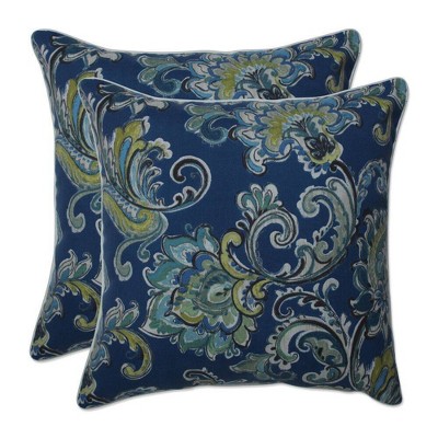 2pc 16.5" Outdoor/Indoor Throw Pillow Set Sconset Pacific Blue - Pillow Perfect