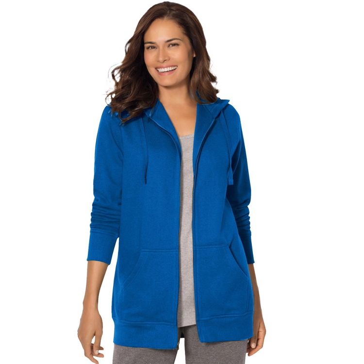 Woman Within Better Fleece Zip-Front Hoodie, 1 of 4