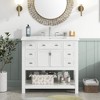 Dexmalle 36''Modern Bathroom Storage Cabinet with 2 Soft Closing Doors and 6 Drawers - 2 of 4