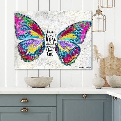 Colorful Butterfly Mixed Media Canvas Wall Art, 16x20