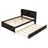 Dolonm Full Bed with Trundle and Bookcase Headboard, 85.2"L x 57.5"W x 36.7"H, Classic Design, Pine Wood - 2 of 4