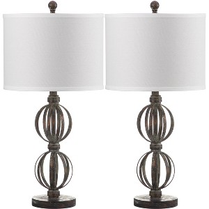 Calista Double Sphere Lamp (Set of 2) - 27.75 Inch Height - LIT4313 - Oil Rub Bronze - Safavieh - 1 of 4