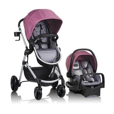 Evenflo Pivot Modular Travel System with SafeMax Infant Car Seat - Dusty Rose