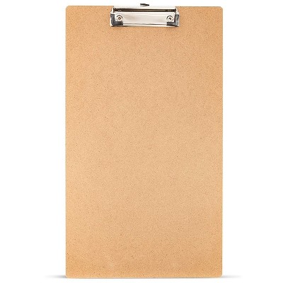 Juvale 8-Pack Wooden Brown Hardboard Clipboards with Low Profile Metal Clip 9 x 15.5 in