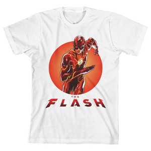The Flash Movie Classic Superhero White Graphic Tee Toddler Boy to Youth Boy - 1 of 1