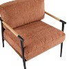 CAVINAS Comfy Accent Chair, Upholstered Living Room Chair with Metal Frame and Wood Arms, Reading Chair for Bedroom, Living Room, Office - 4 of 4