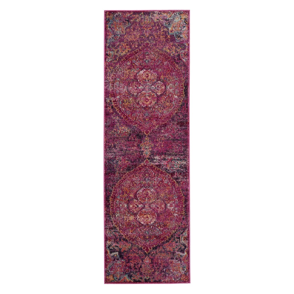  Runner Medallion Loomed Fuchsia/Purple