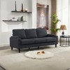 TiramisuBest Beige 3-Seat Knockdown L-Shaped Sectional Sofa with Storage Ottoman and Footrest, Upholstered Combo Couch for Living, Bedroom - 4 of 4