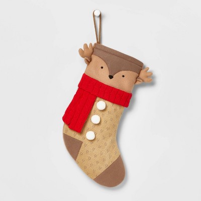 20" Reindeer Character Christmas Stocking - Wondershop™
